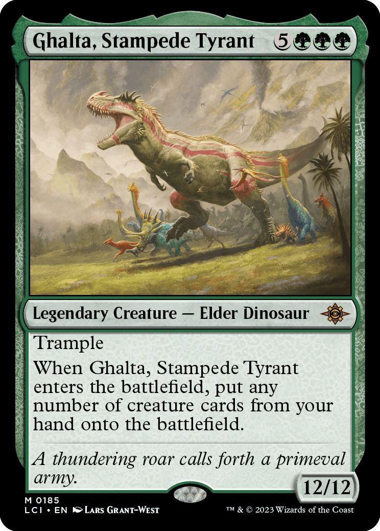 Ghalta, Stampede Tyrant from The Lost Caverns of Ixalan Spoiler Ghalta, Stampede Tyrant from The Lost Caverns of Ixalan Spoiler