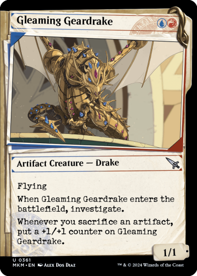 Gleaming Geardrake (Variant) - Murders at Karlov Manor Spoiler