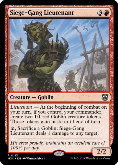 Siege-Gang Lieutenant - Modern Horizons 3 Spoiler